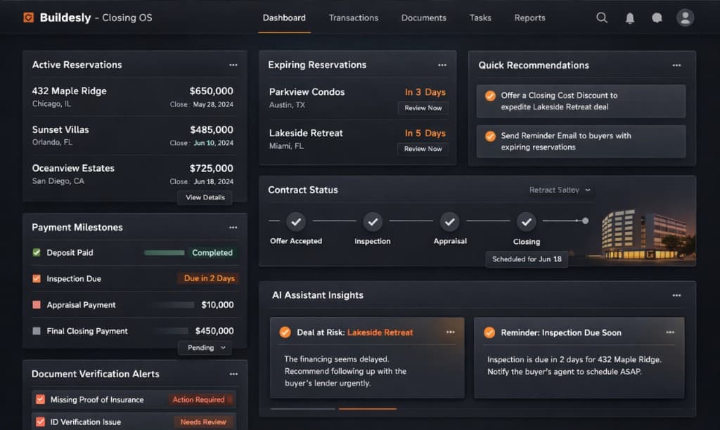 Buildesly dashboard demo preview